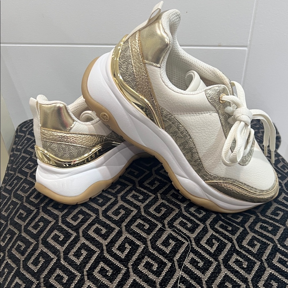 Michael Kors Cream and Gold Women's Sneakers